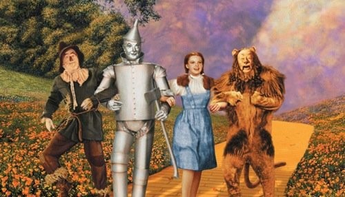 Imagen de los personajes principales de la película "El Mago de Oz"